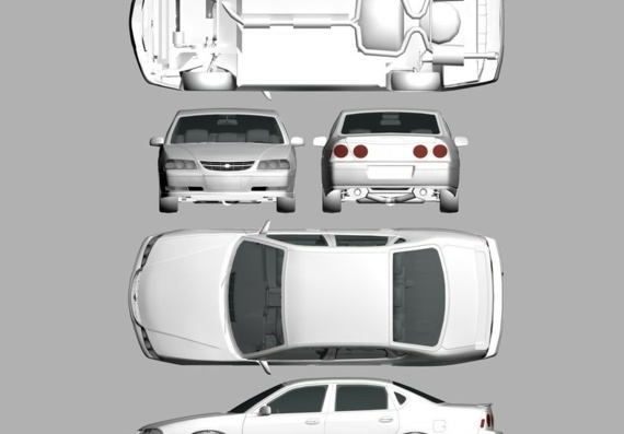 Chevrolets Impala SS (2004) (Chevrolet Impala of CC (2004)) are drawings of the car